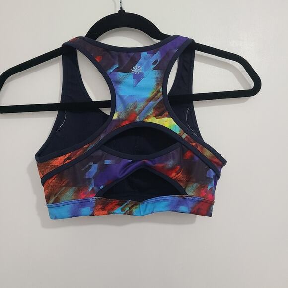 Athleta Womens Sz XS Multicolor Abstract Sports Bra Athleticwear Athleisure - Picture 2 of 3